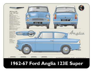 Ford Anglia Super 123E 1962-67 Mouse Mat